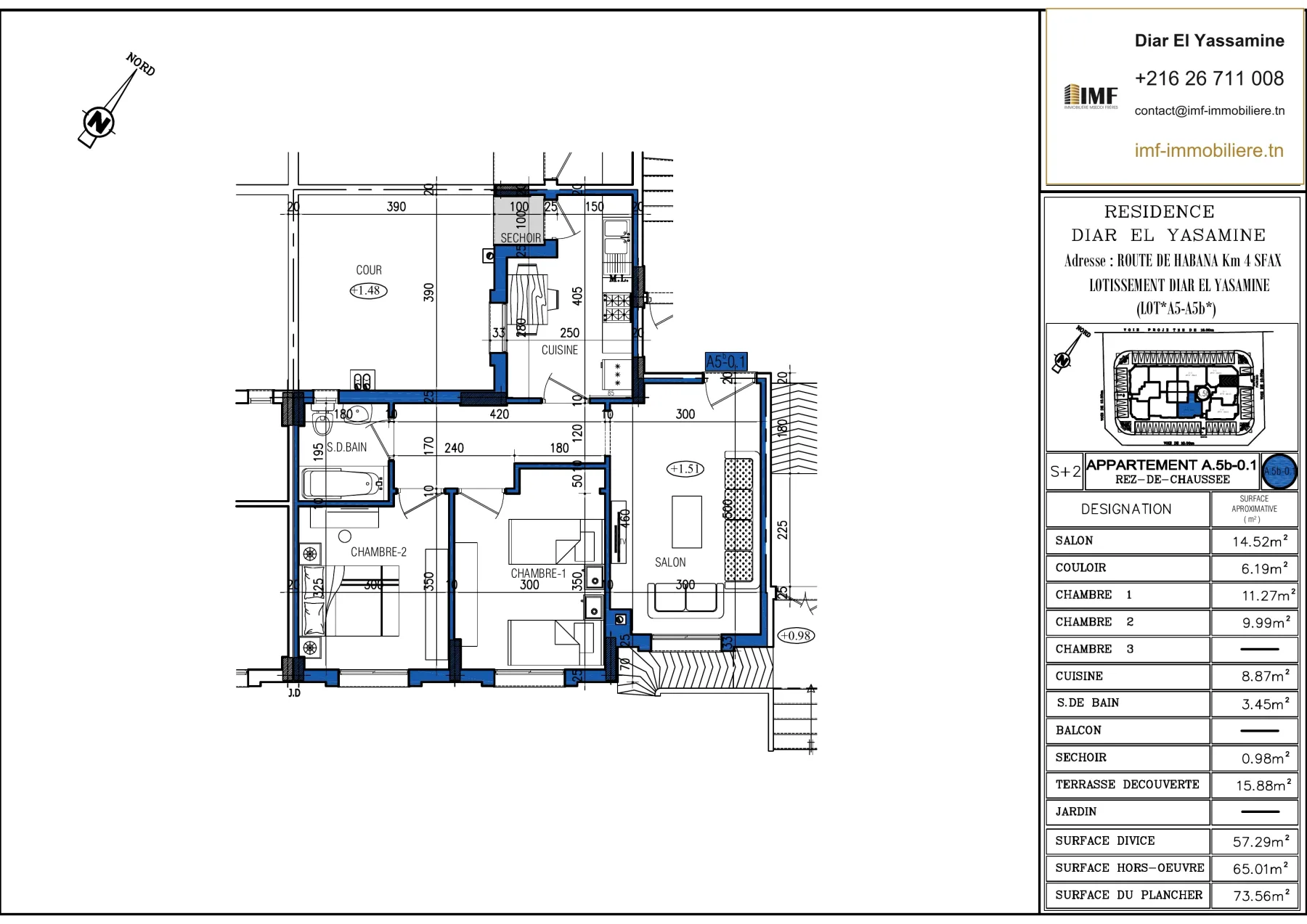 Plan de l’appartement A5.b-0.1