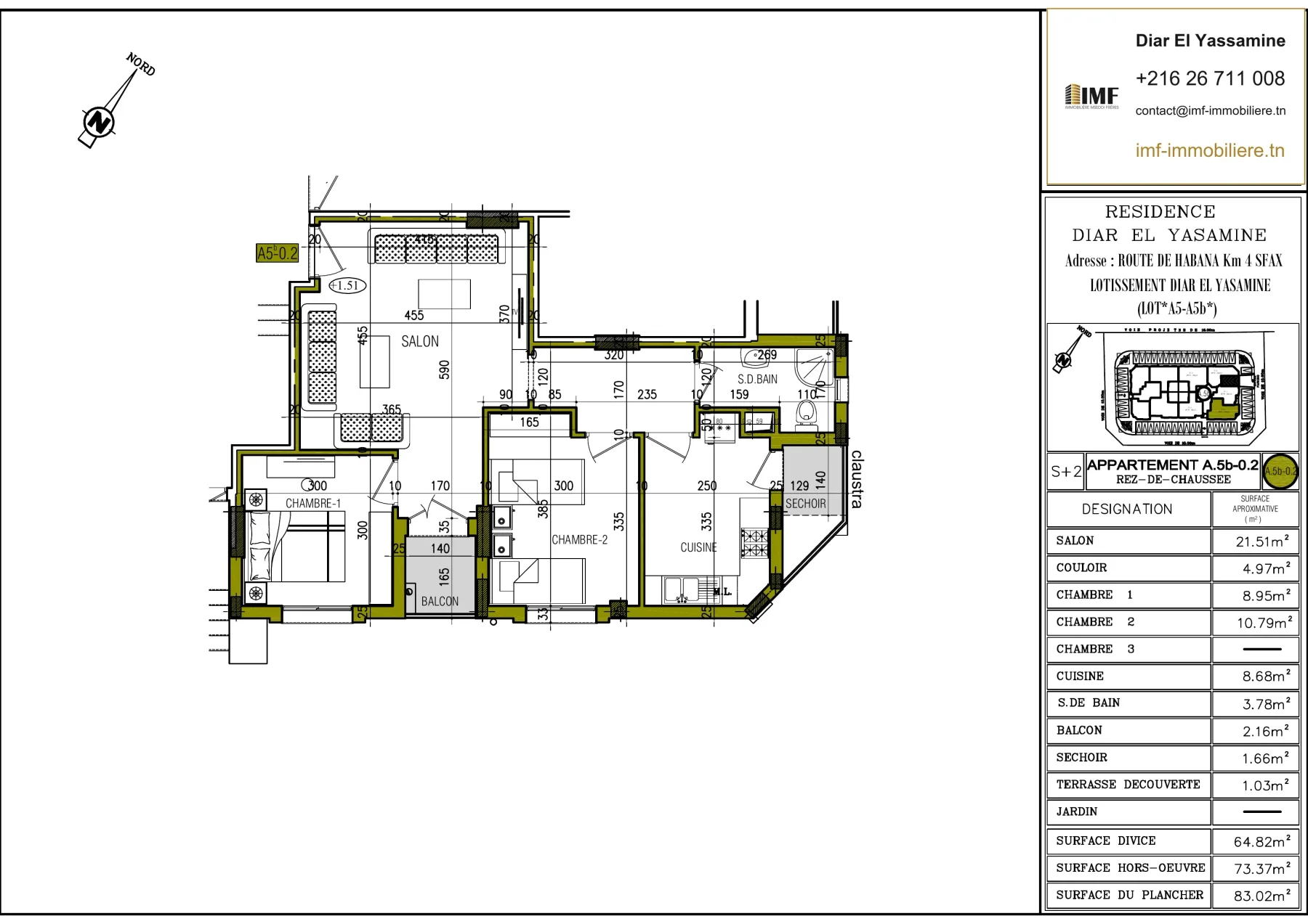Plan de l’appartement A5.b-0.2