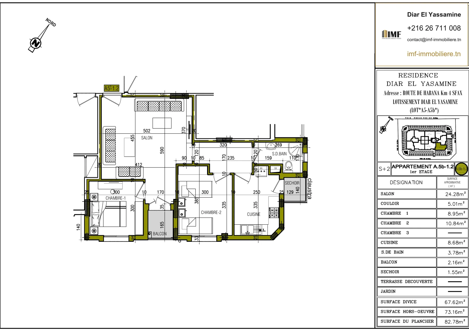 Plan de l’appartement A5.b-1.2