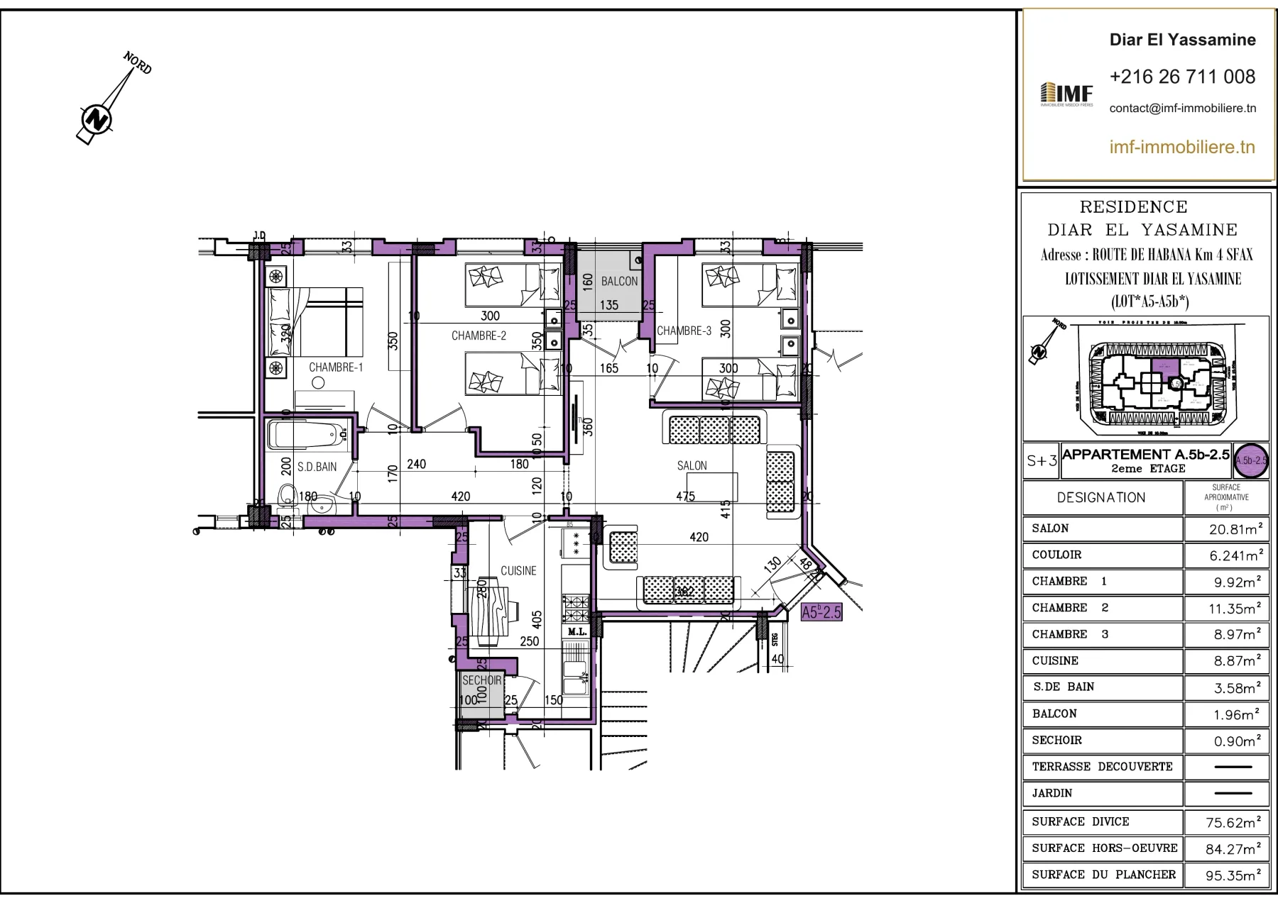 Plan de l’appartement A5.b-2.5