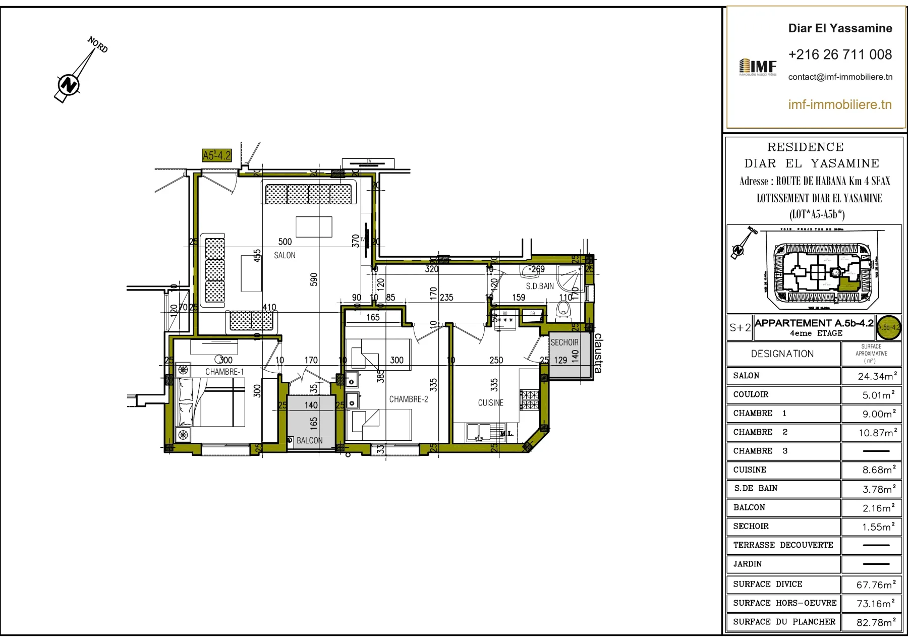 Plan de l’appartement A5.b-4.2