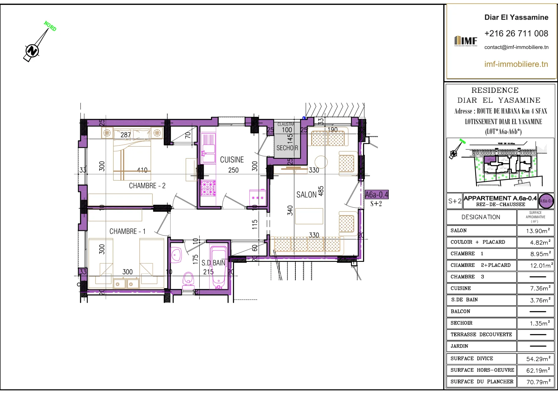 Plan de l’appartement A6.a-0.4