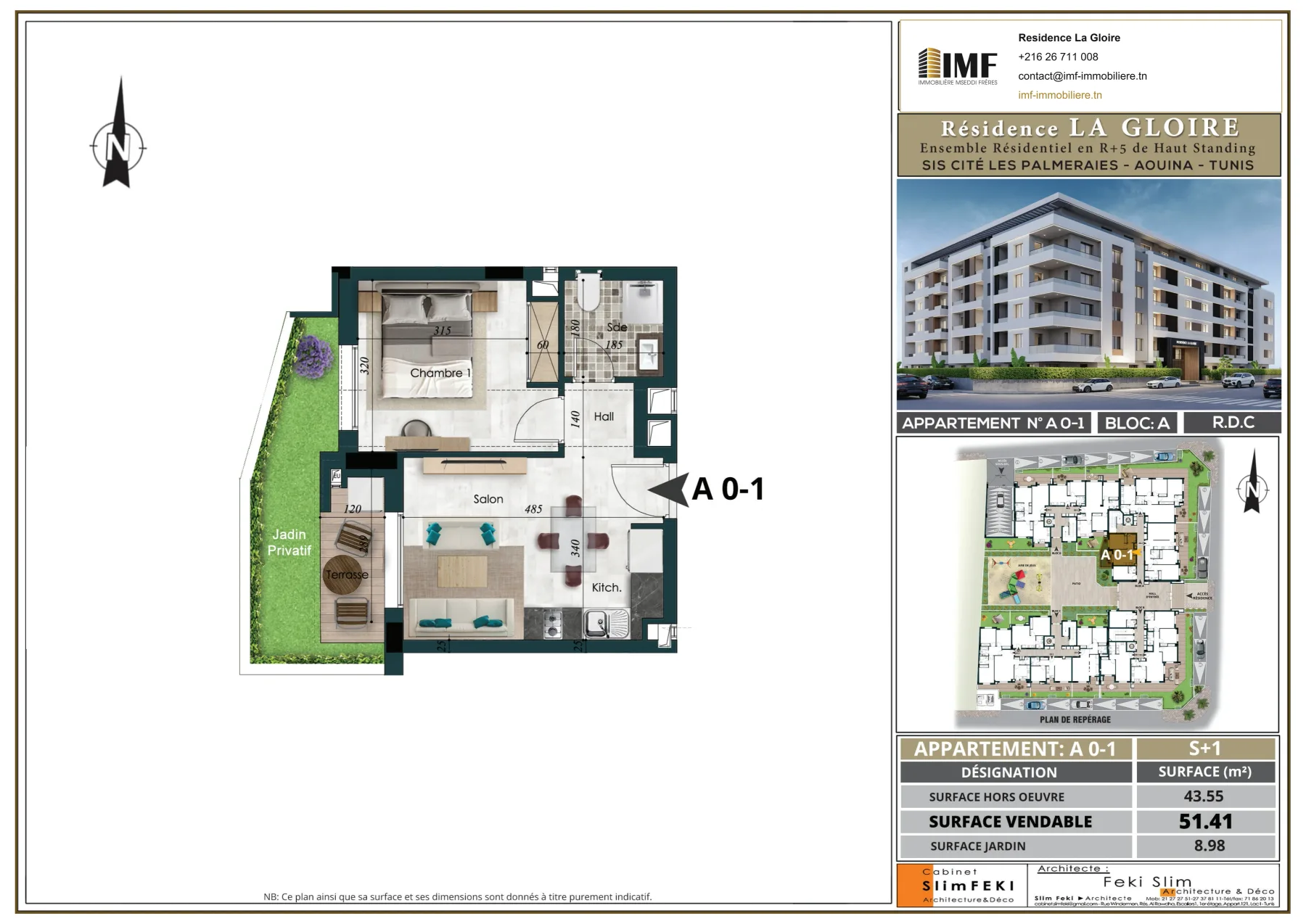 Plan de l’appartement A 0-1