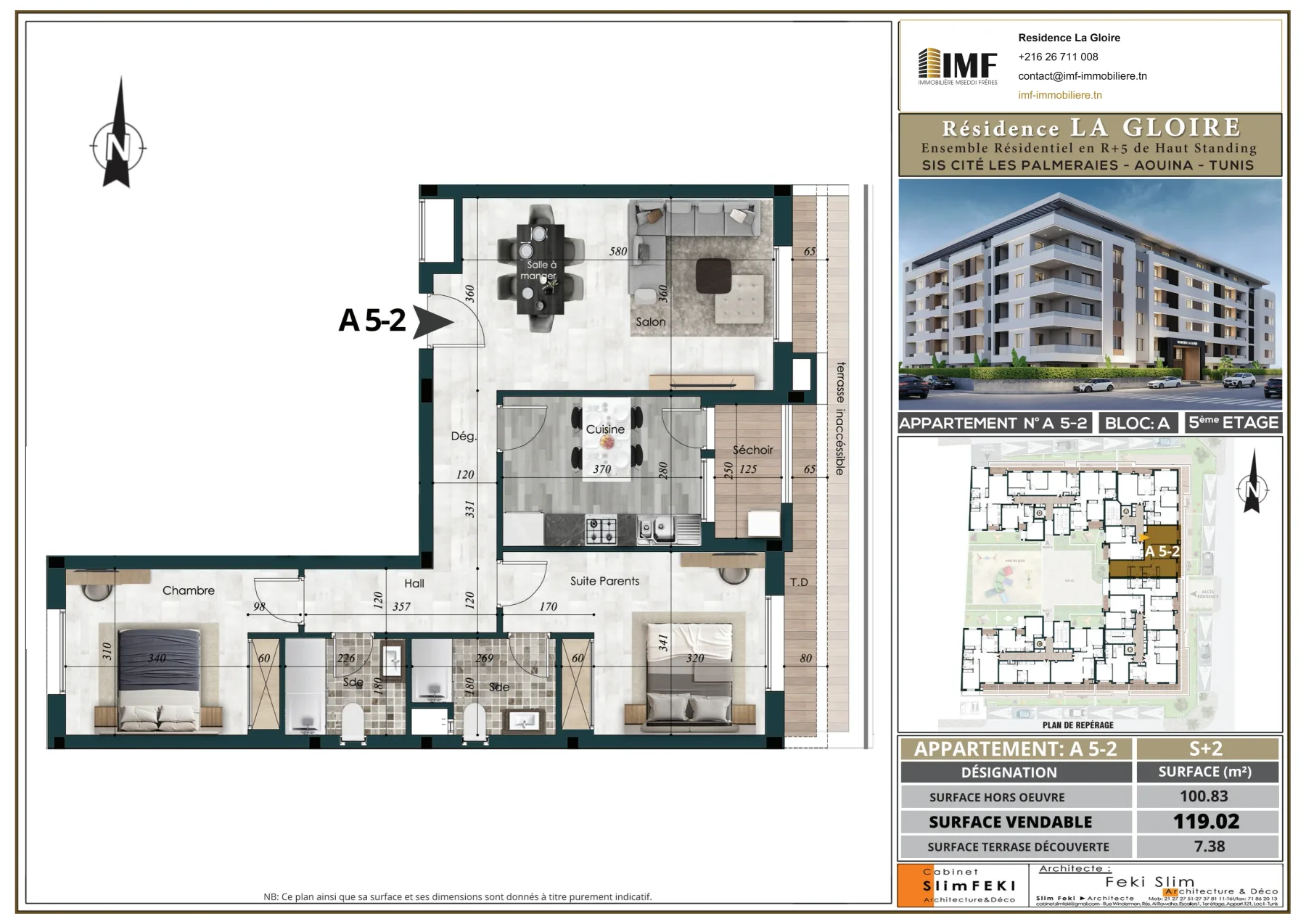 Plan de l’appartement A 5-2