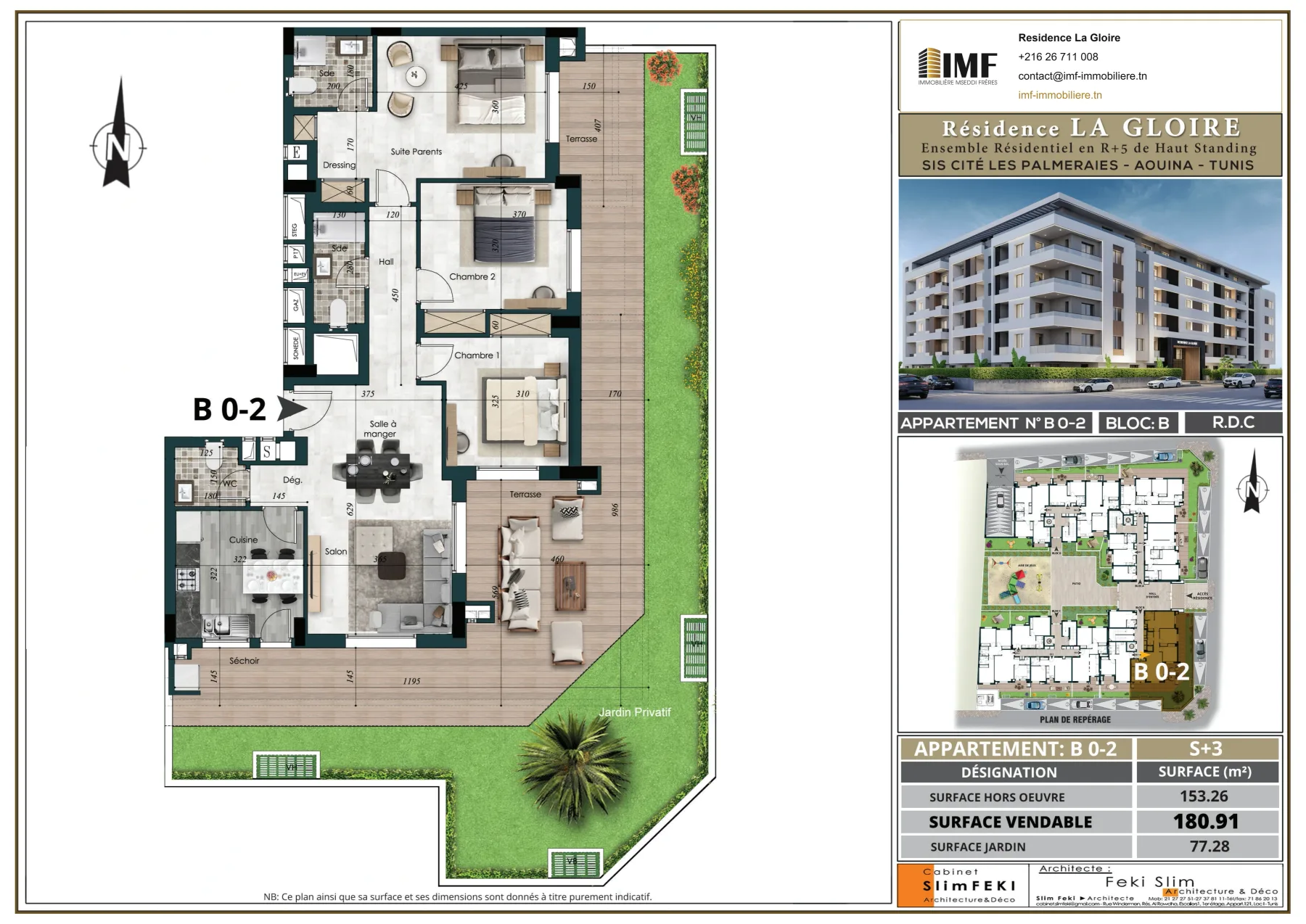 Plan de l’appartement B 0-2
