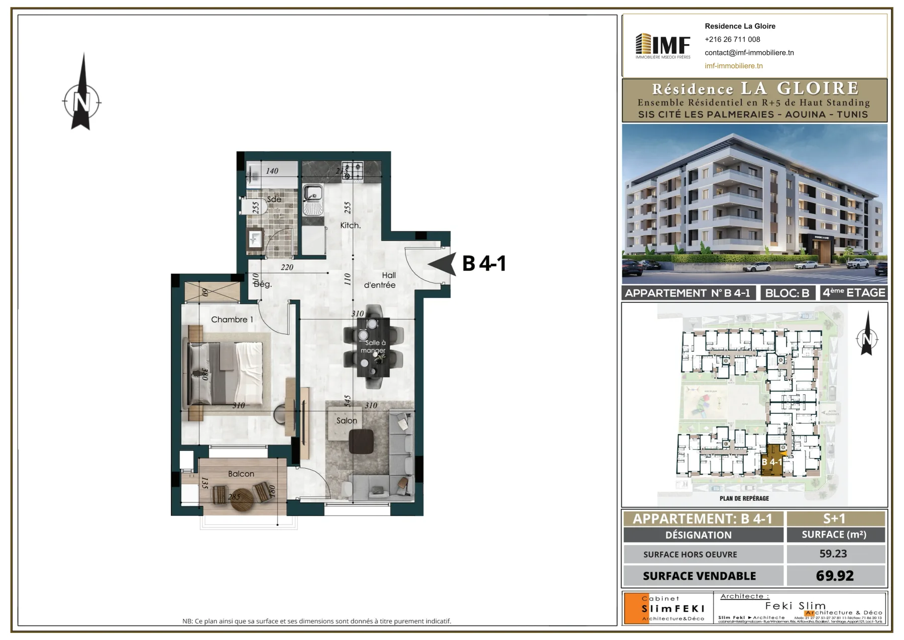 Plan de l’appartement B 4-1