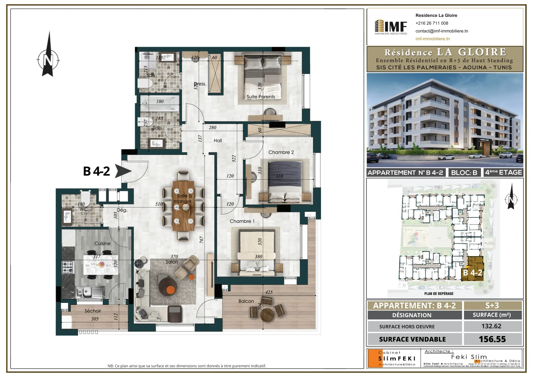 Plan de l’appartement B 4-2