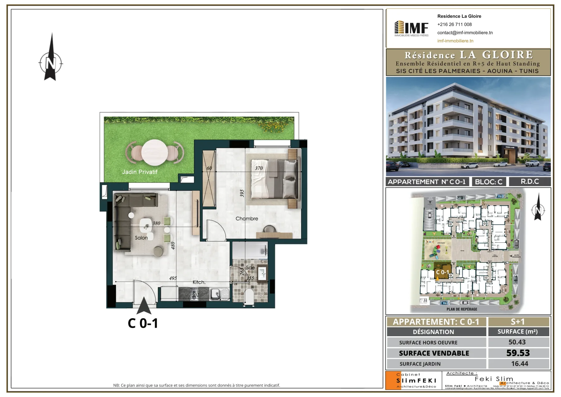 Plan de l’appartement C 0-1