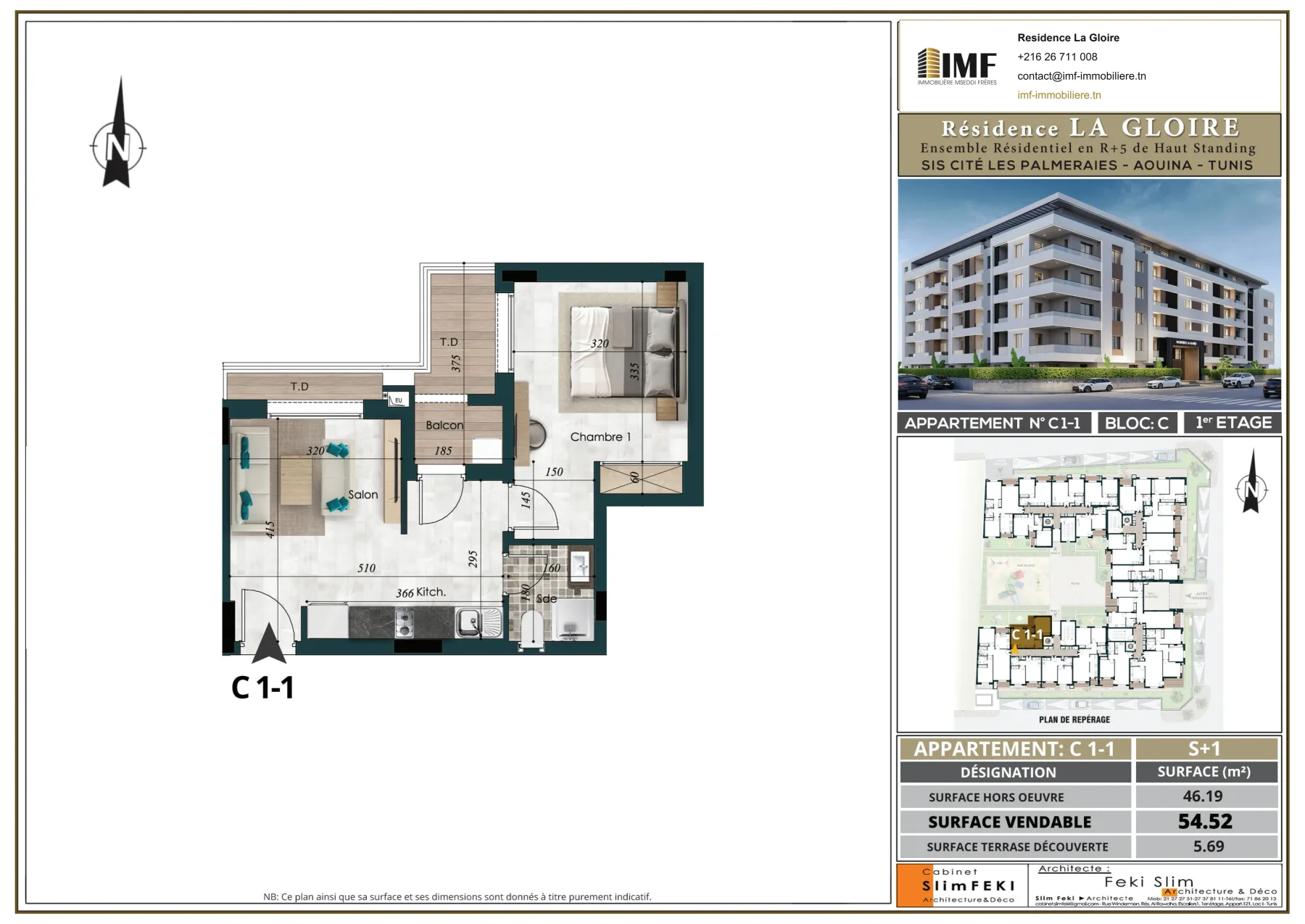 Plan de l’appartement C 1-1