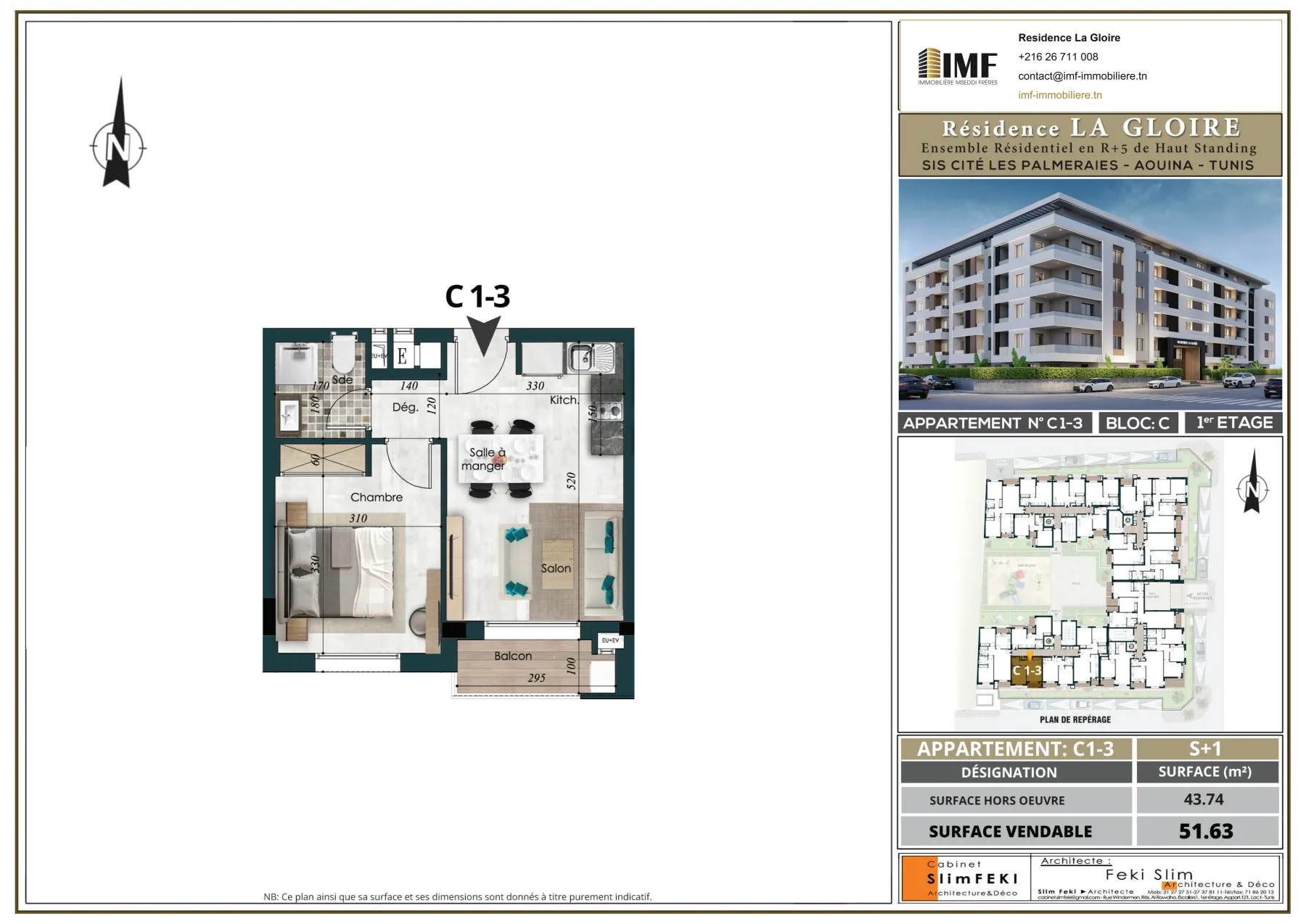 Plan de l’appartement C 1-3
