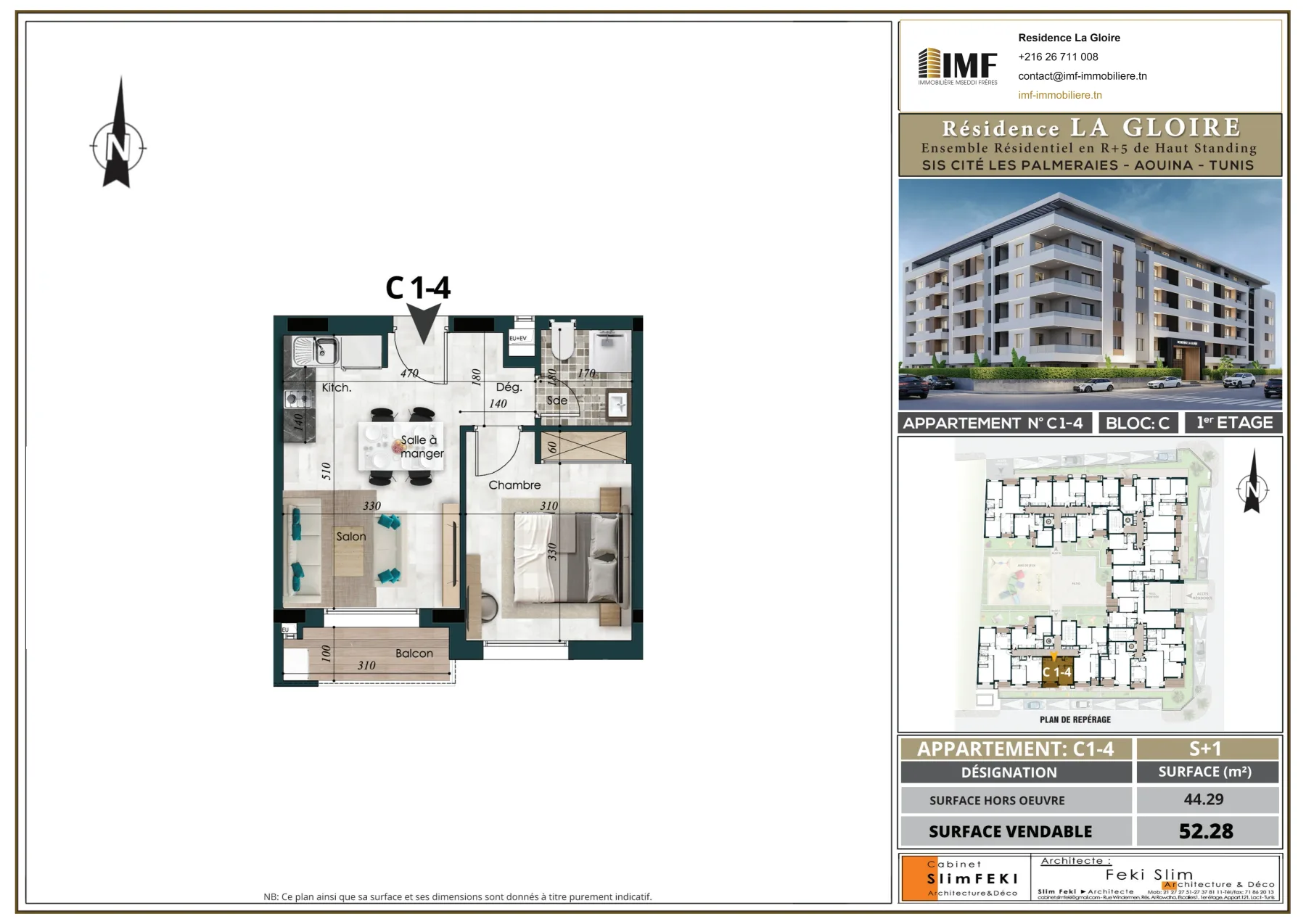 Plan de l’appartement C 1-4