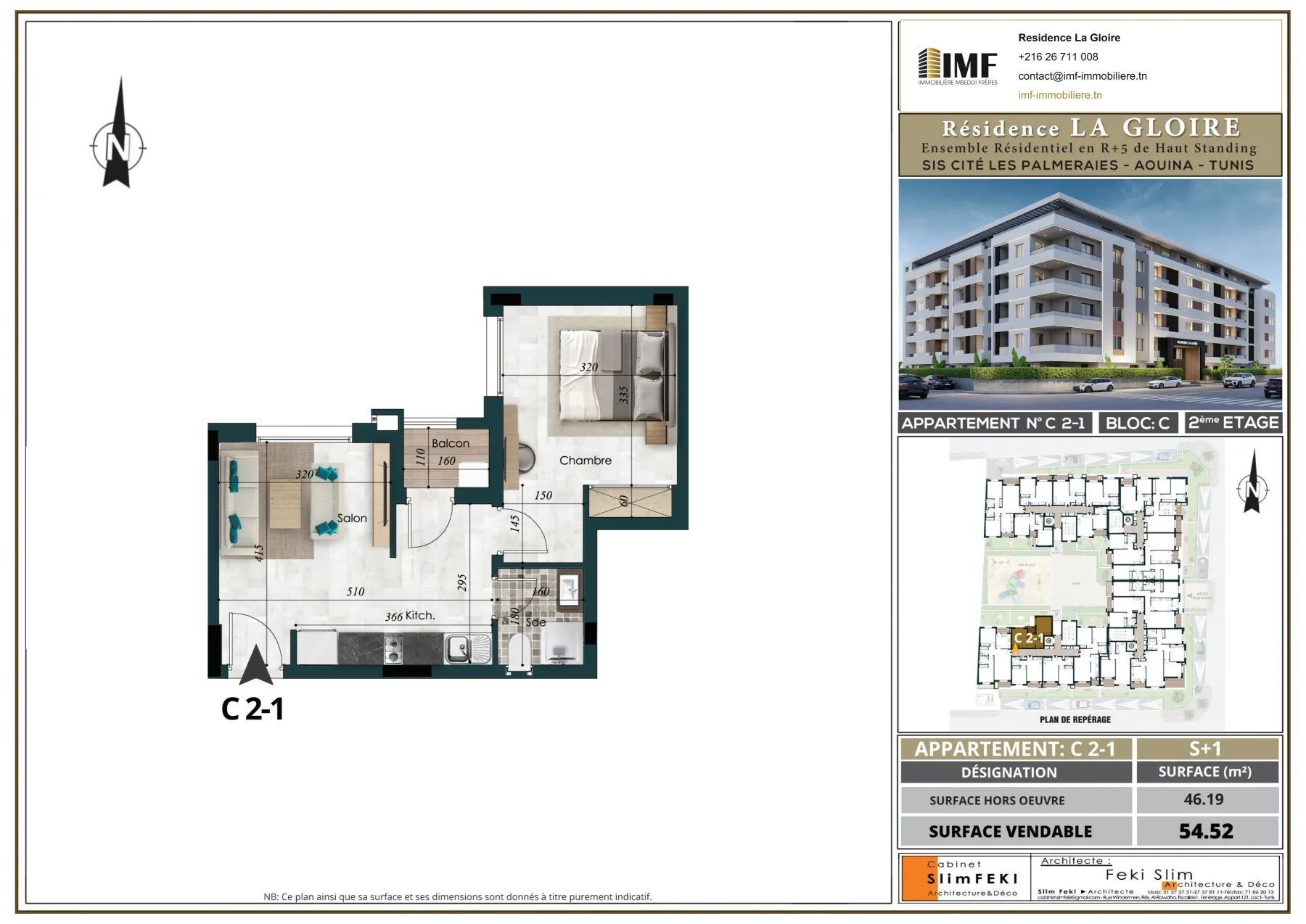 Plan de l’appartement C 2-1