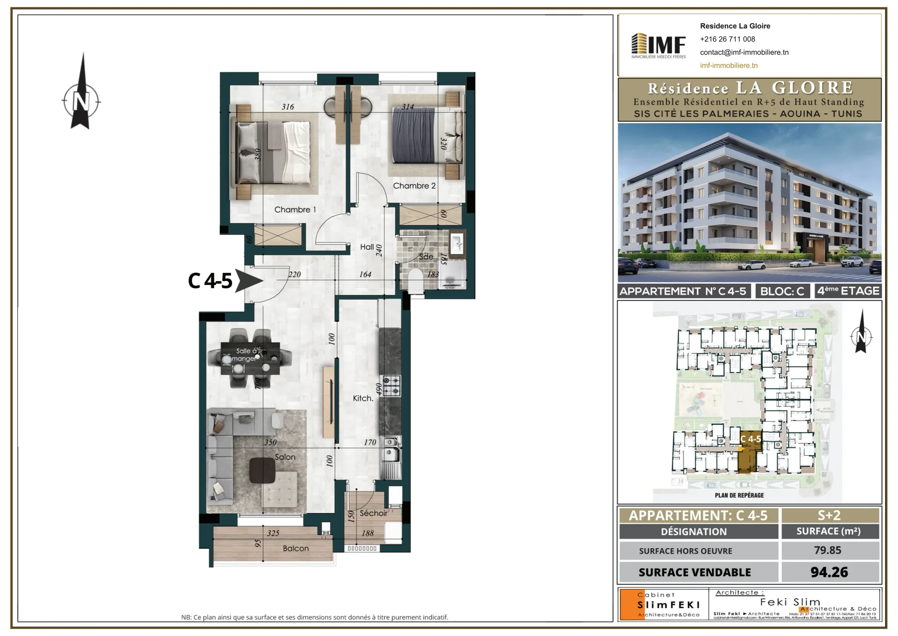 Plan de l’appartement C 4-5