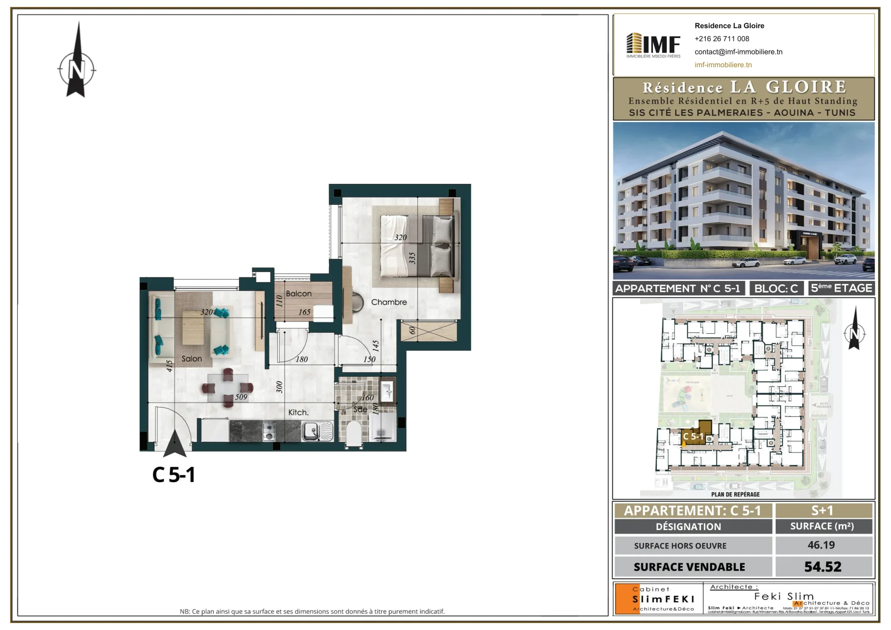 Plan de l’appartement C 5-1