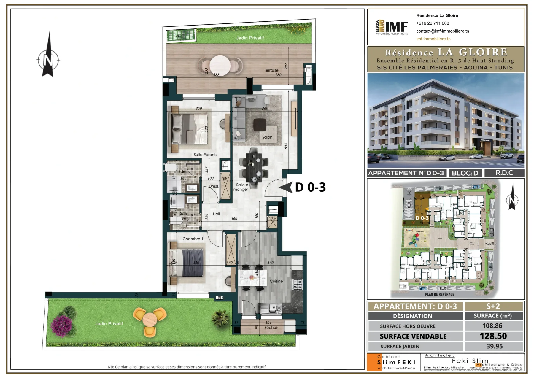 Plan de l’appartement D 0-3