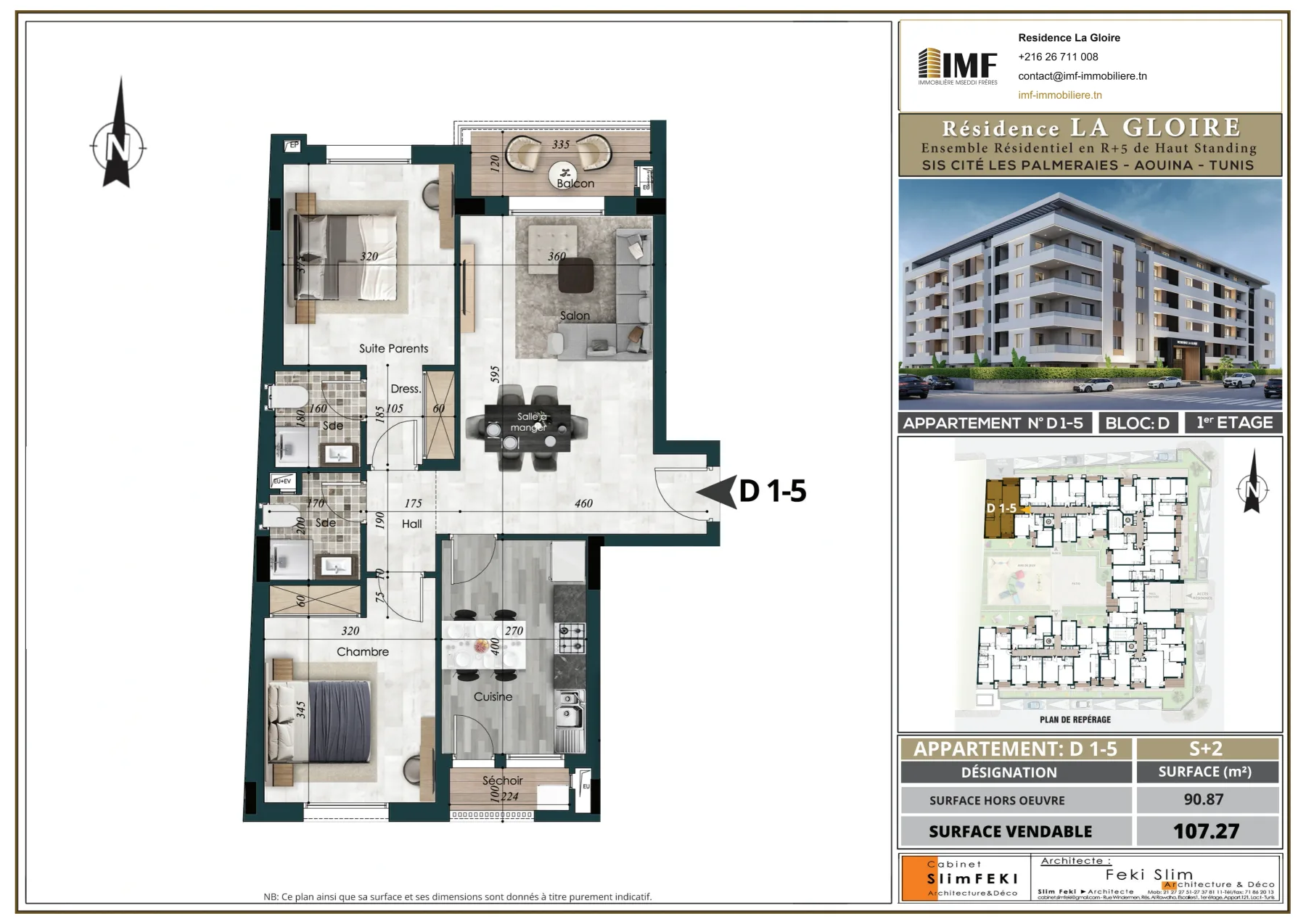 Plan de l’appartement D 1-5