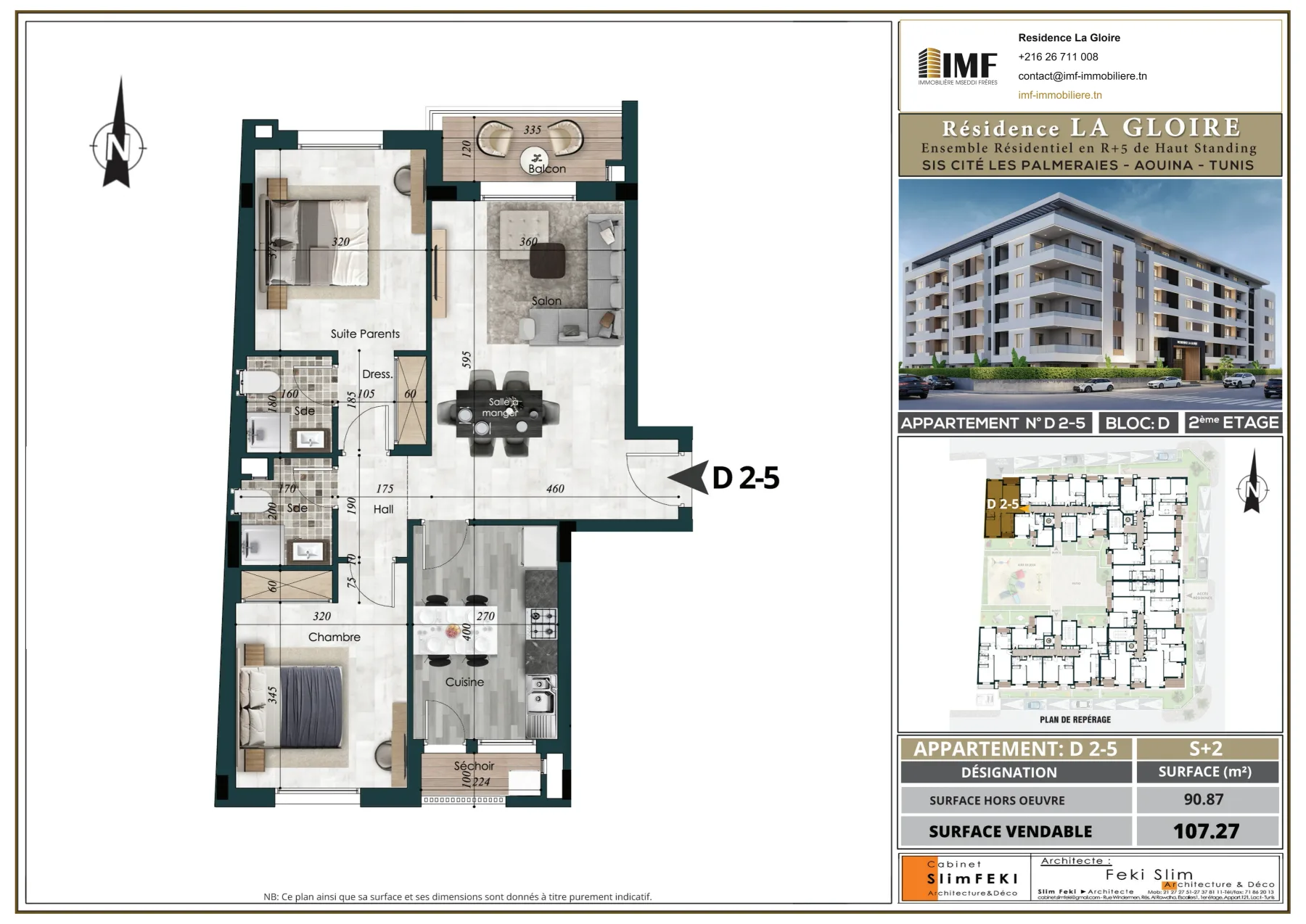 Plan de l’appartement D 2-5