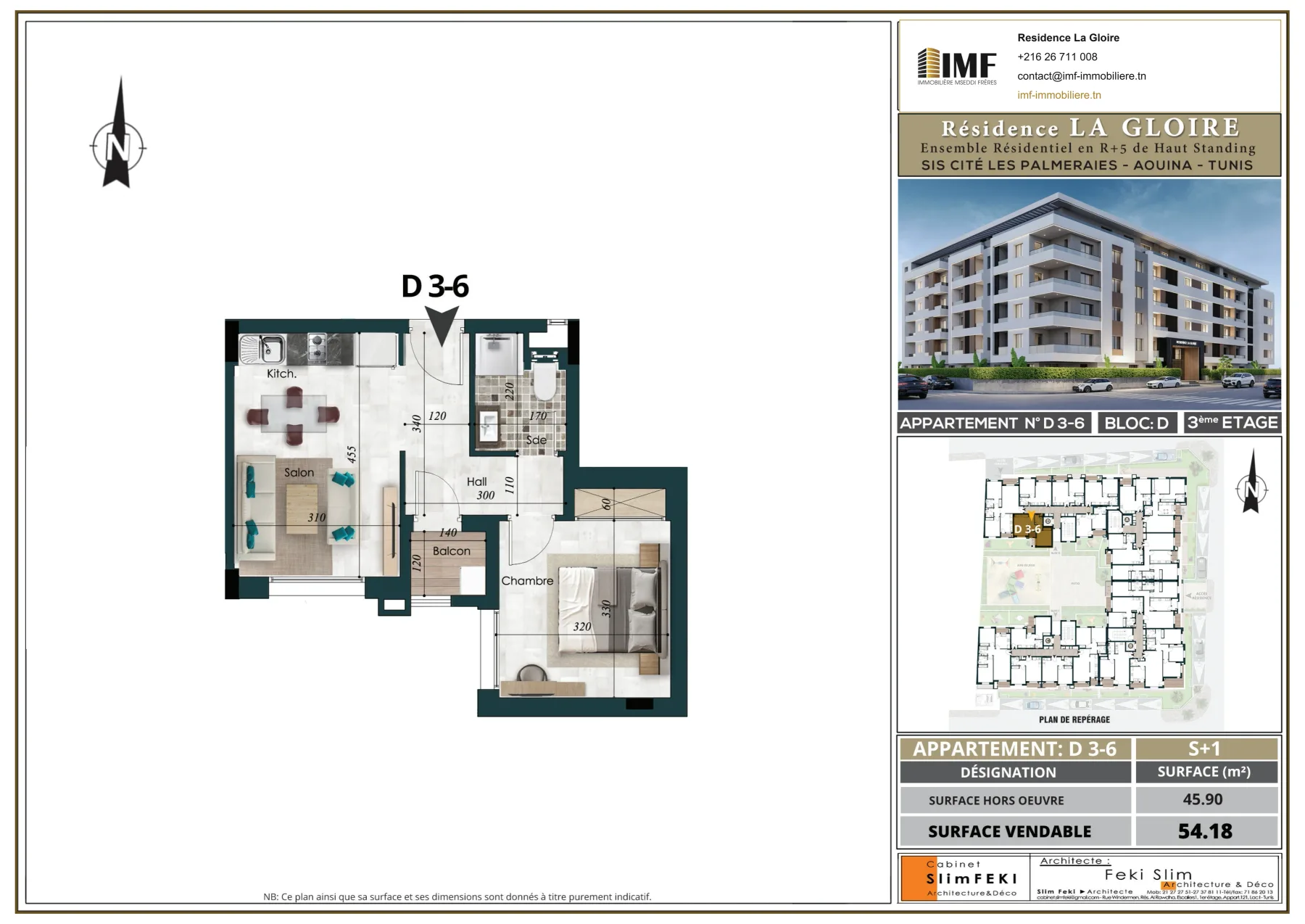 Plan de l’appartement D 3-6