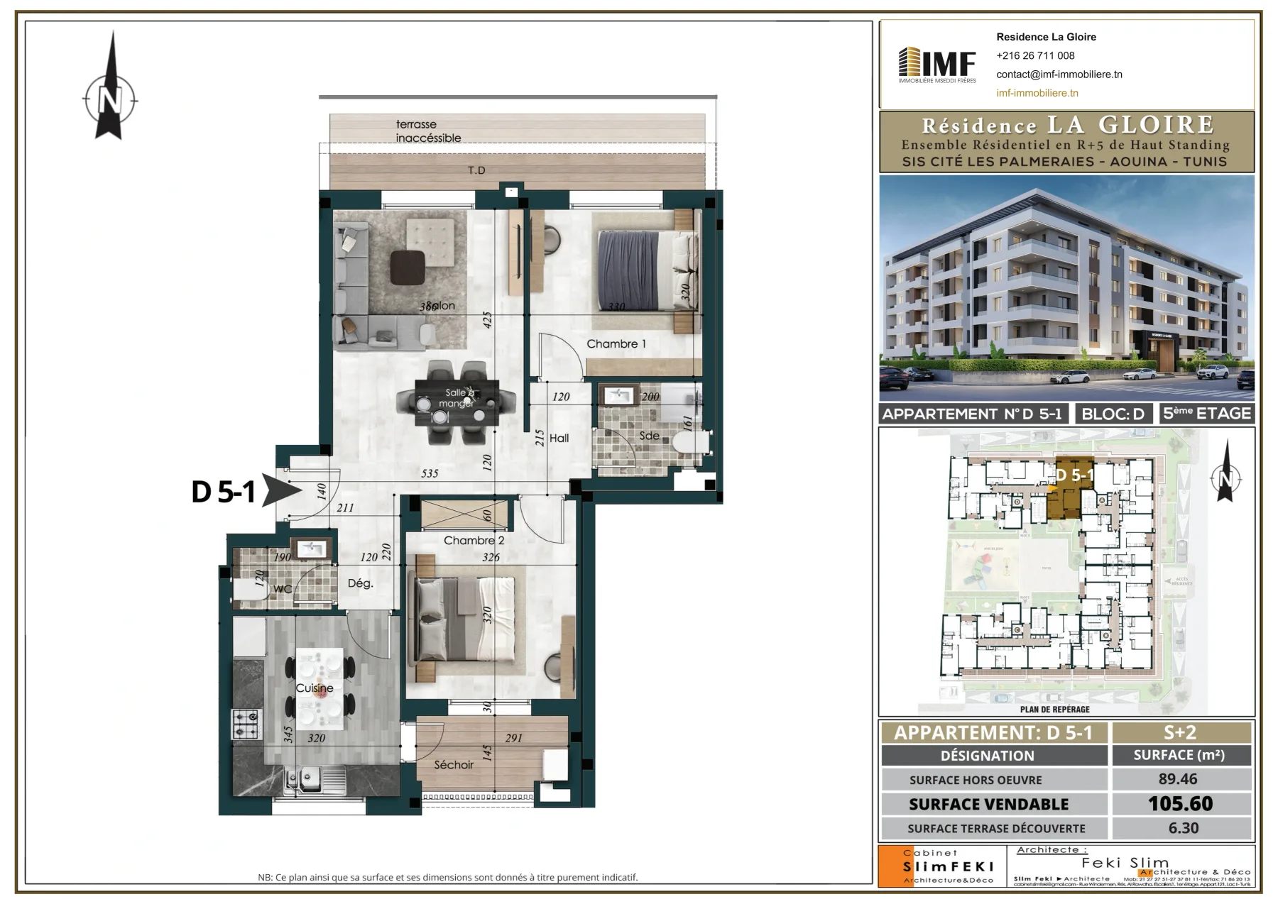 Plan de l’appartement D 5-1