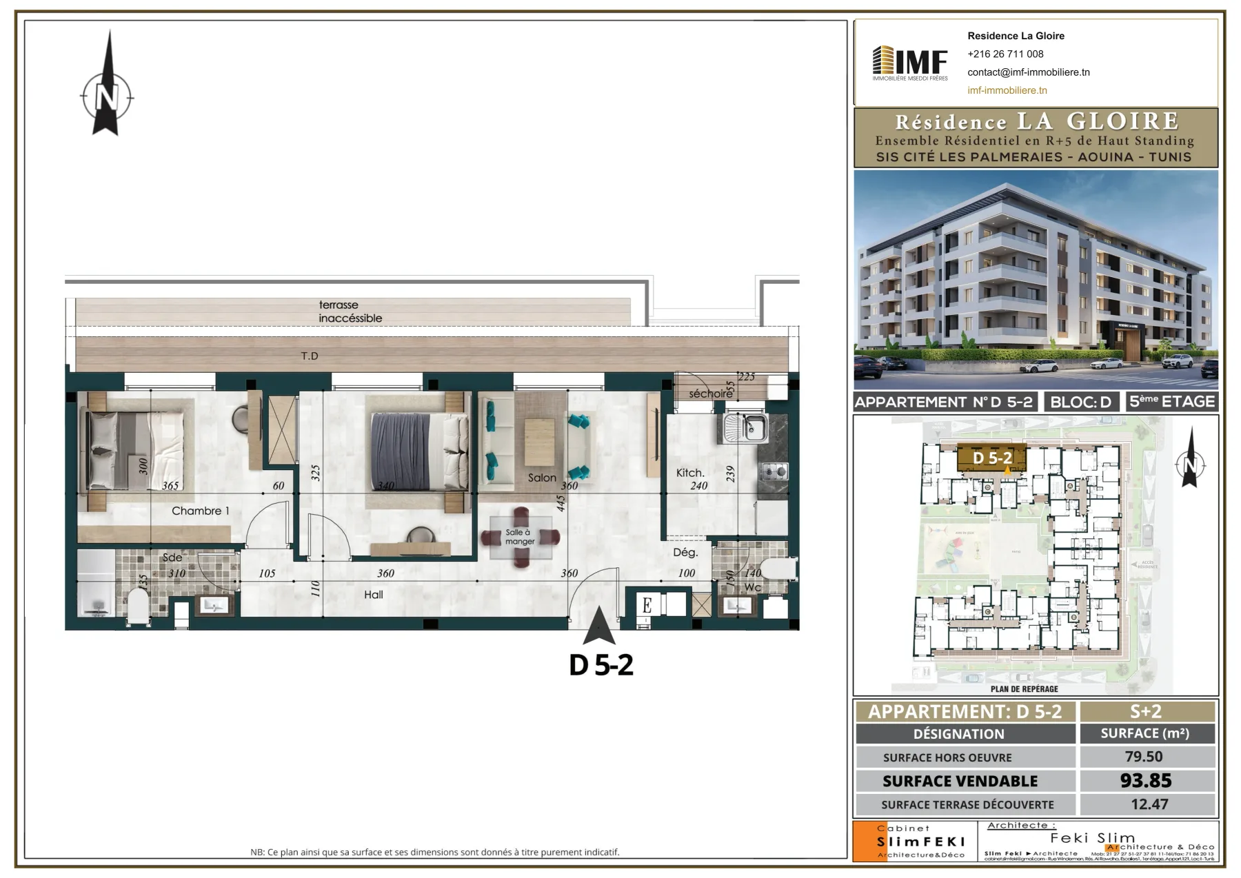 Plan de l’appartement D 5-2